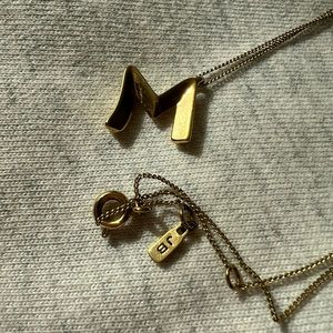 Jenny Bird “M” charm necklace